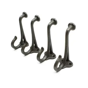 Oakcrafts - Antique Cast Iron EVELYN Hall Stand Hat & Coat Hook 100mm - Pack of 4 Hooks