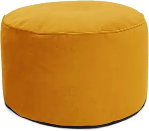 rucomfy Velvet Pouffe Beanbag - Mustard