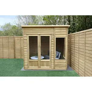 4Life 7x5 Pressure Treated Double Door Pent Summerhouse Yes