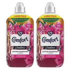 Comfort Fabric Conditioner Honeysuckle & Sandalwood 1.65 Litre, 55 Washes, 2Pk