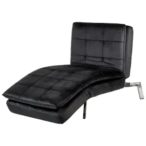 Velvet Chaise Lounge Black LOIRET