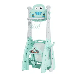 Adjustable Toddler Basketball Stand Set with Drawing Board with Story Machine for Kids