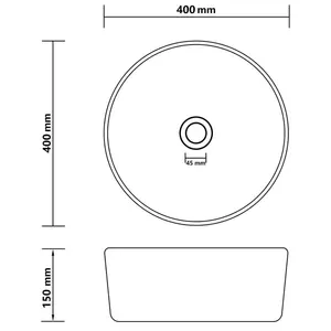 Belfry Bathroom Katha 400mm L x 400mm W Ceramic Circular Sink Dark Grey