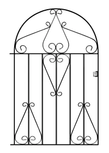 CLEVE Metal Scroll Low Bow Top Garden Gate 838mm GAP x 1181mm High CLBZP51