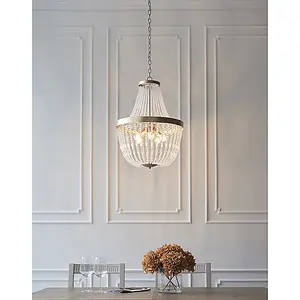 Luminosa Celine 5 Light Pendant Light Rose Gold Paint & Clear Glass, E14