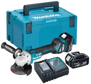 Makita DGA513RTJ 18v Cordless Brushless 125mm Angle Grinder Lithium 2 x 5.0ah