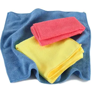 Microfibre Cloths Set of 30 - super soft, highly absorbent, washable, 35 x 35 cm - colourful