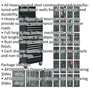 Comprehensive 14 Drawer Tool Chest Bundle with 1179 Pieces - Black Storage Solution