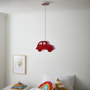 Litecraft Red Car Glow Kids Ceiling Pendant