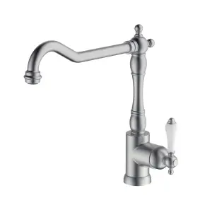 Cooke & Lewis Belmore Nickel effect Kitchen Side lever Tap