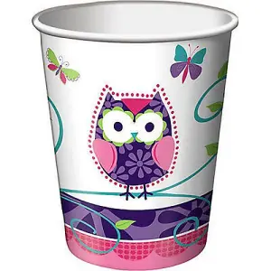 Creative Party Paper Owl Party Cup (Pack Of 8) White/Purple/Pink (One Size)