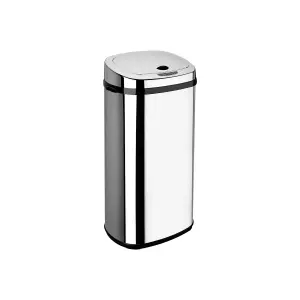 Dihl 42L Chrome with Chrome Lid Stainless Steel Touchless Hands-free Sensor Kitchen Waste Dust Bin Automatic