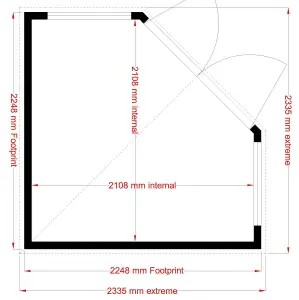 Shire Hampton 8x8 ft & 2 windows Pent Wooden Summer house