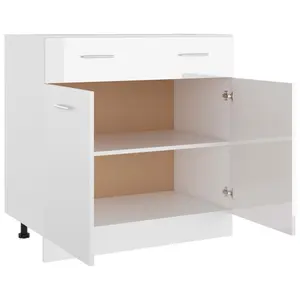 81.5cm Kitchen Pantry High Gloss White