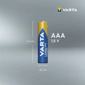 Varta 1.5V 1270mAh AAA Batteries, Pack of 12