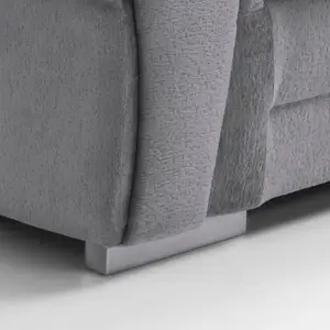 Verona Corner Sofa in Light Grey Crushed Chenille