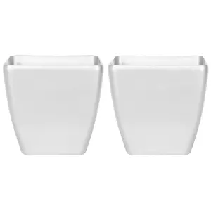 Set of 2 Plant Pots 50 x 50 x 48 cm Silver ASTRAS