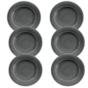 Purely Home Crackle Grey Melamine Dinner Plates - Set of 6