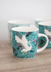 KitchenCraft 4-Piece Exotic Bird Coffee Mug Set