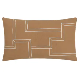 Hoem Marzena Geometric 100% Cotton Feather Filled Cushion