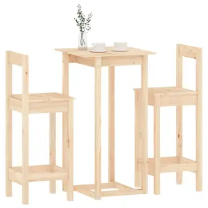 Berkfield 3 Piece Bar Set Solid Wood Pine