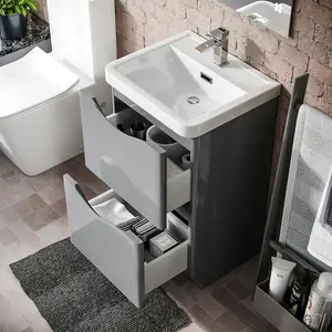 Nes Home 500mm Floorstanding Basin Vanity Unit Grey