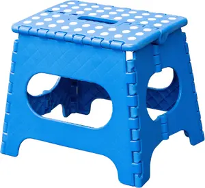 Knight Folding Step Stool Strong Heavy Duty Skid Resistant Stool for Kids and Adults  H29 x L27 x W22cm - Blue