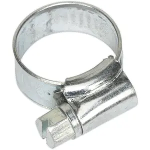 30 PACK Zinc Plated Hose Clip - 8 to 14mm Diameter - External Pressed Threads