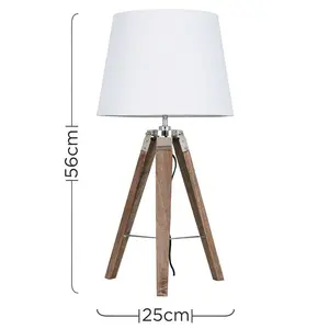 Bella Vista Wood Tripod Lamp (Set of 2) White / No