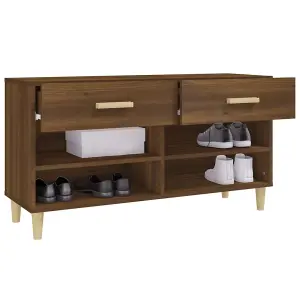 Berkfield Shoe Cabinet Brown Oak 102x35x55 cm Engineered Wood