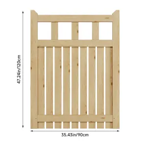 Rustic Wooden Garden Gate Freestanding Outdoor Fence Door 90cm W x 120cm H