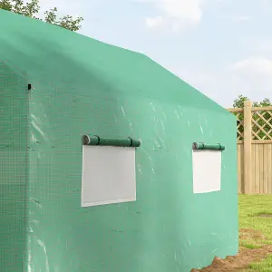 Outsunny Tunnel Greenhouse W/ UV-resistant PE Cover, Wide Door, 2 x 3(m), Green