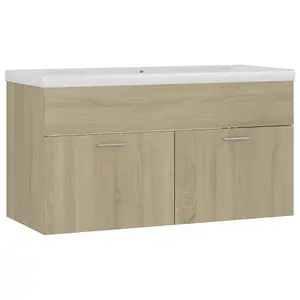 Berkfield Sink Cabinet with Built-in Basin Sonoma Oak Engineered Wood