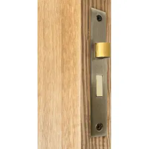 EAI Bathroom Lock 80mm / 57mm Backset ANTIQUE BRASS for Wooden Bathrooms Accepts 5mm Square Spindle CE UKCA & Fire Door App