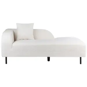 Left Hand Boucle Chaise Lounge White LE CRAU