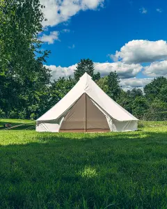 4M Bell Tent 100% Cotton Canvas, Kokoon Deluxe With Chimney Fitting