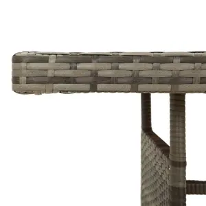 Berkfield Garden Table Grey 160x70x72 cm Poly Rattan & Solid Acacia Wood