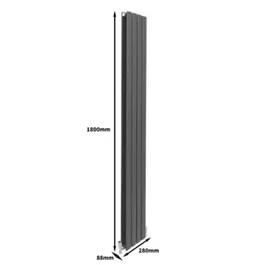 Designer Flat Radiator - 1800 x 280mm - Anthracite