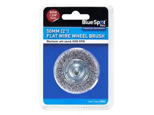 BlueSpot Rotary Flat Steel Wire Brush Crimp Set wheel For Drill 50mm 2"