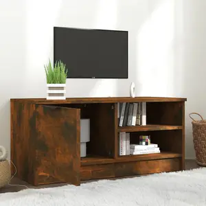 Berkfield TV Cabinet Smoked Oak 80x35x36.5 cm Engineered Wood