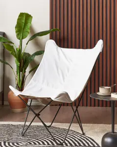 Beliani Retro Armchair NYBRO Velvet White