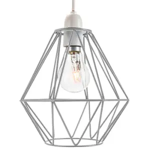 Industrial Basket Cage Designed Matt Grey Metal Ceiling Pendant Light Shade