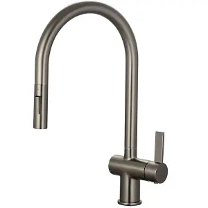 Astini Mayhill Gunmetal Single Lever Pull Out Kitchen Sink Mixer Tap