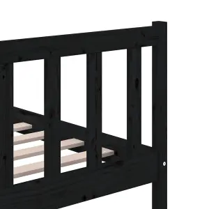 Berkfield Bed Frame Black Solid Wood 150x200 cm King Size