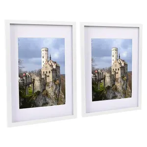 Nicola Spring Photo Frame with A4 White Mount - A3 (12" x 17") - Pack of 2