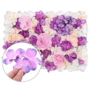 Artificial Flower Wall Backdrop Panel, 60cm x 40cm, Pink & Peach