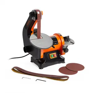 VonHaus Belt and Disc Sander - 25 x 760mm Belt / 125mm Disc Sander, Adjustable Sanding Table Changeable Sanding Discs Belts