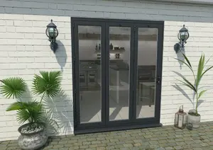 Green & Taylor Anthracite Grey Aluminium External Bifolding Doors - 3 Left - 1790 x 2090mm (WxH)