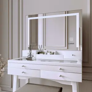 Madison x Nikita White LED Mirror Dressing Table and Mirror Jewellery Cabinet Set