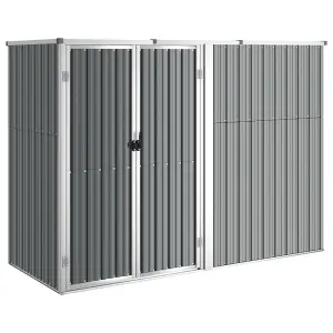 Berkfield Garden Tool Shed Grey 225x89x161 cm Galvanised Steel